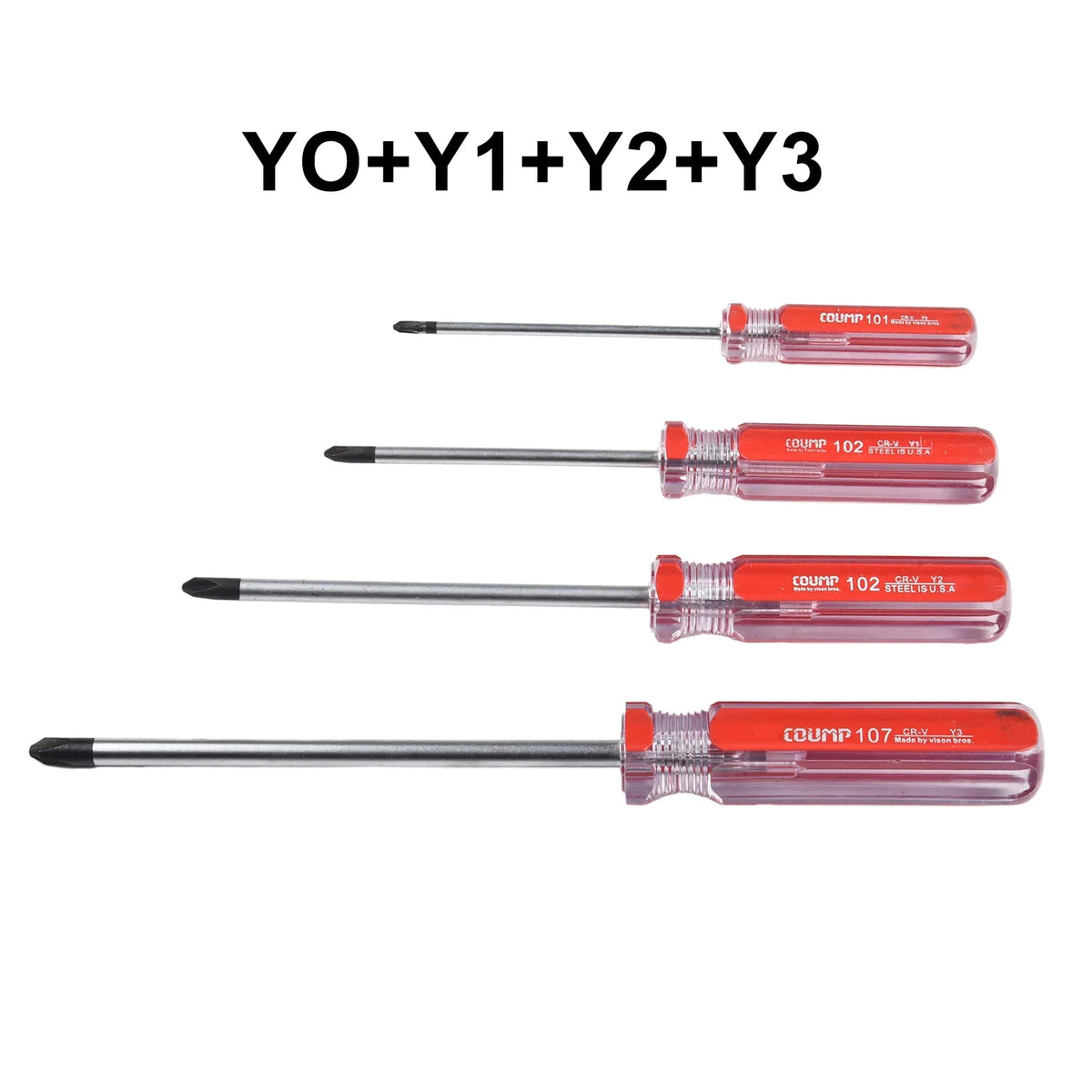 4-Piece Y-Shaped Tri-Wing Screwdriver Set Y0 Y1 Y2 Y3 Magnetic Screwdriver Set Babs