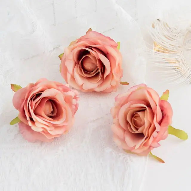 Silk Rose Artificial Flowers 5/10 Pcs – Wedding & Home Decor Artificial Silk Flowers Babs color 5 10 pcs