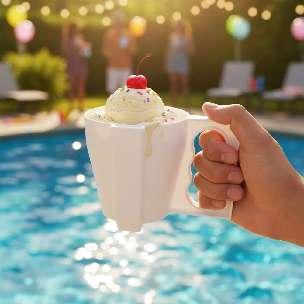 Drip-Proof Ice Cream Cup Holder with Handle & Spoon Slot Ice Cream Cone Holder Babs