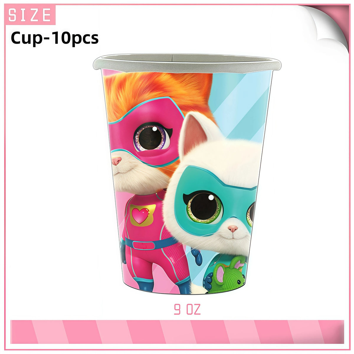 Cat Kitty Birthday Party Supplies – Plates, Cups & Balloons Set Party Supply Kit Babs 10pcs cup