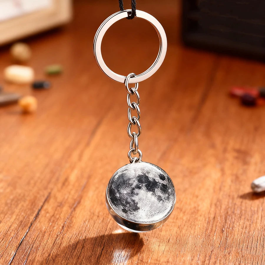 Galaxy Solar System Glass Ball Keychain – Planet Art Charm Glass Ball Keychain Babs