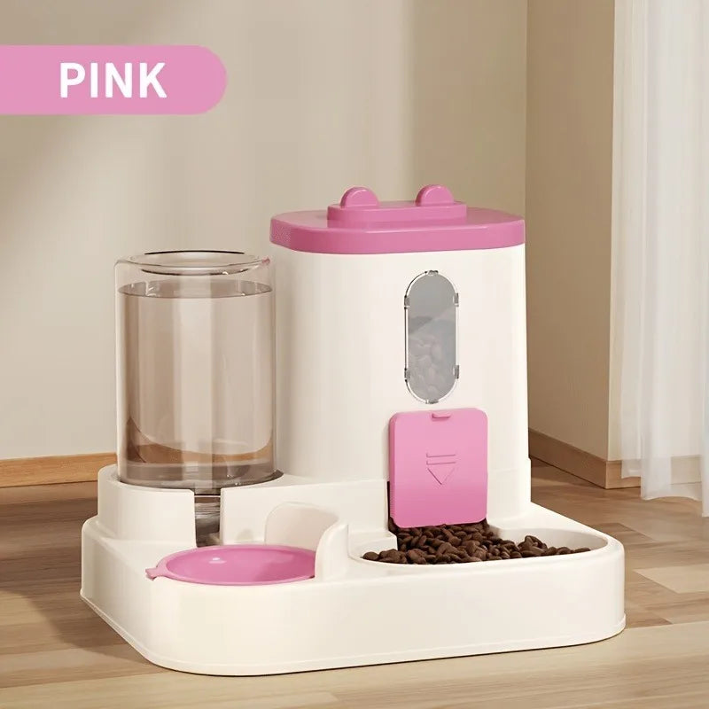 2-in-1 Automatic Cat Food & Water Dispenser | Pet Feeder Automatic Pet Feeder Babs Peachy Pink