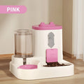 2-in-1 Automatic Cat Food & Water Dispenser Combo Automatic Pet Feeder Babs Peachy Pink
