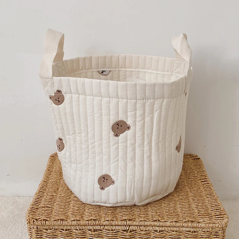 Cotton Baby Crib Organizer & Diaper Storage Basket | Babs Baby Crib Organizer Babs