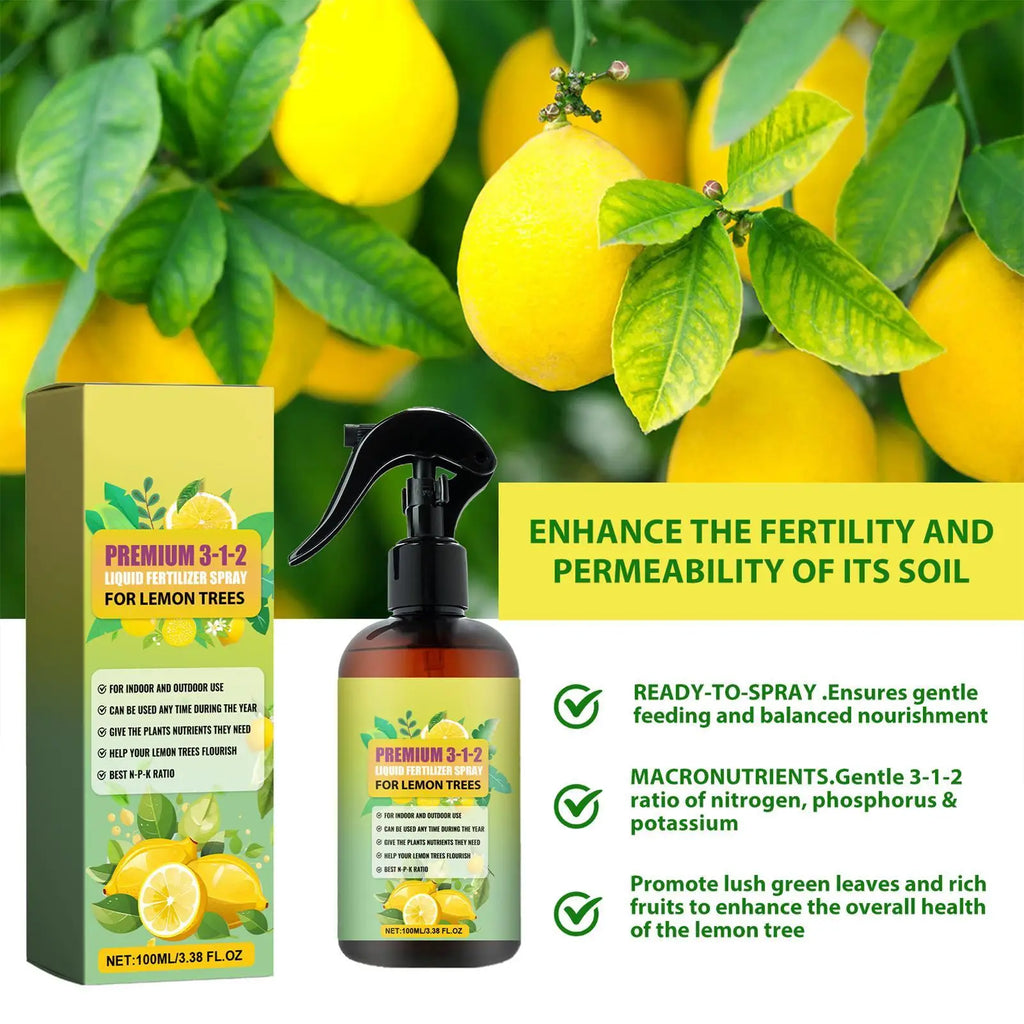 Lemon Tree Liquid Fertilizer – Organic Leaf Growth Spray 100ml Liquid Plant Fertilizer Babs