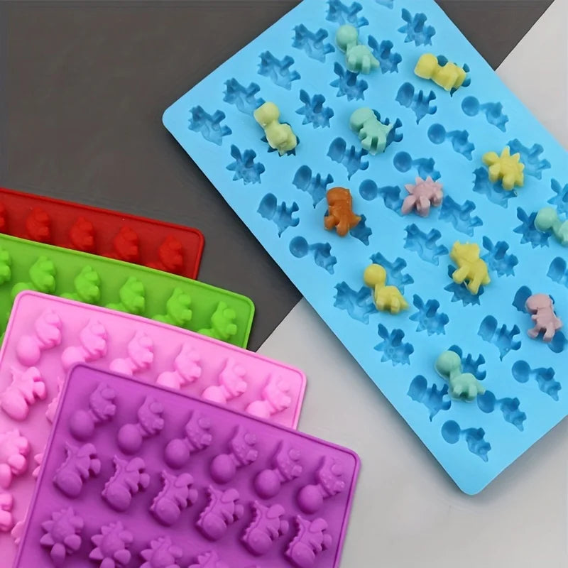 48-Pc Silicone Dinosaur Mold Set – Chocolate, Fondant & Candy Silicone Baking Mold Babs