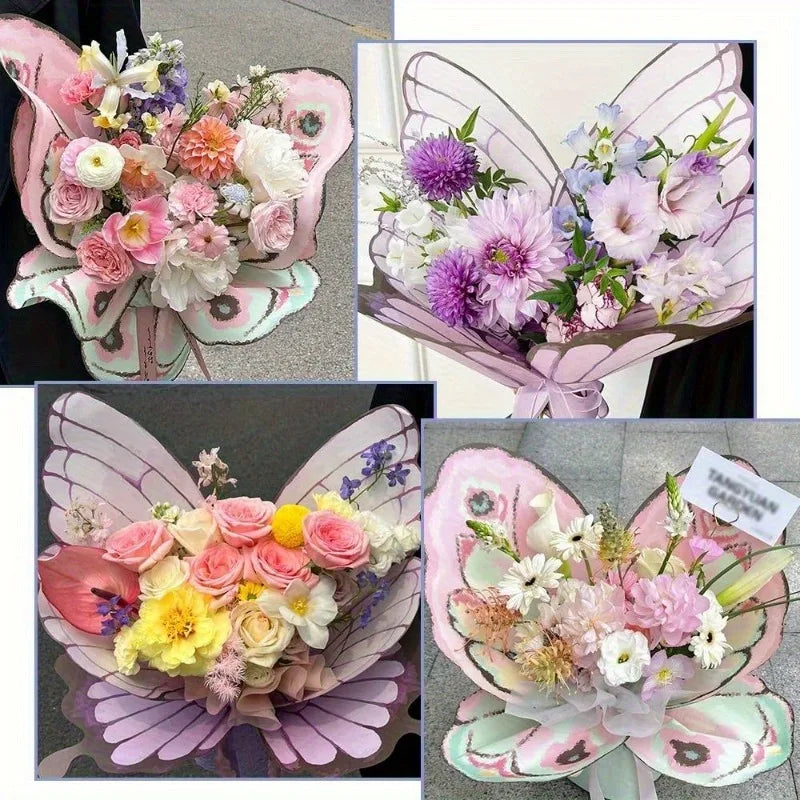 20pcs Butterfly Floral Kraft Wrapping Paper – Gift & Bouquet Sheets Floral Wrapping Paper Babs