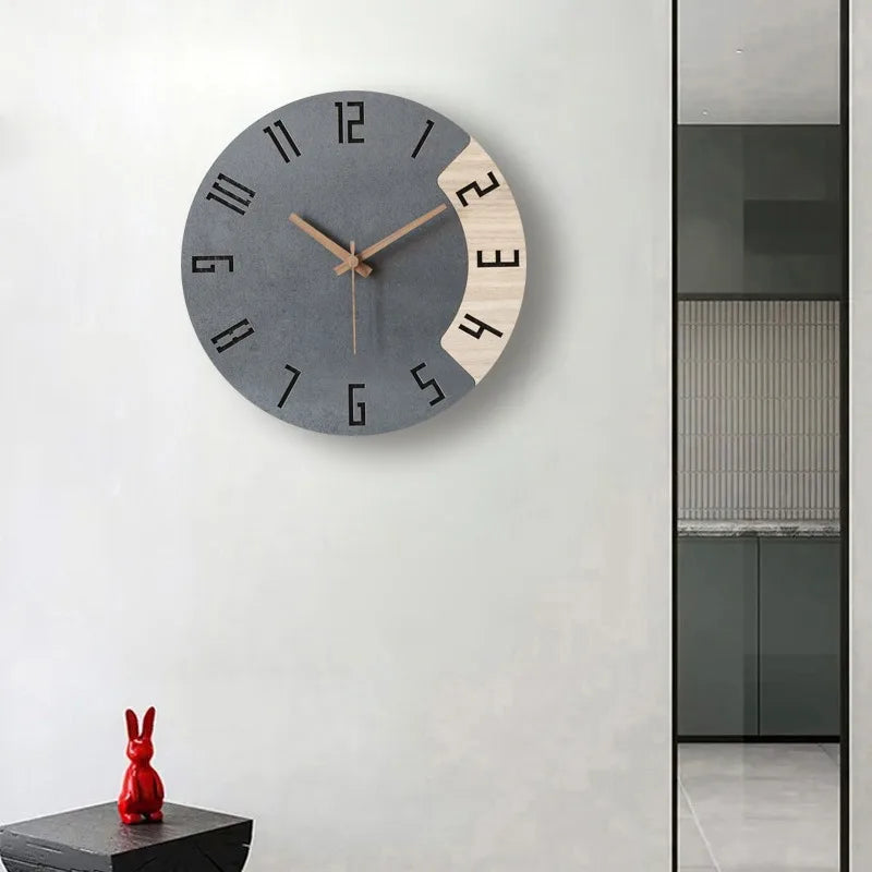 Nordic Silent Wall Clock – Modern Minimalist Wood & Acrylic Decor Silent Wall Clock Babs