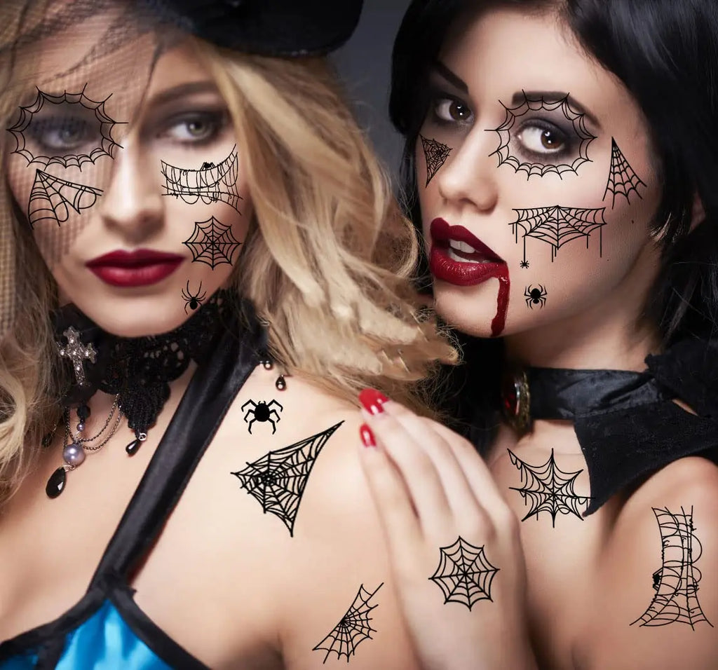 Halloween Spider Web Temporary Tattoo Stickers – Waterproof Temporary Tattoo Stickers Babs