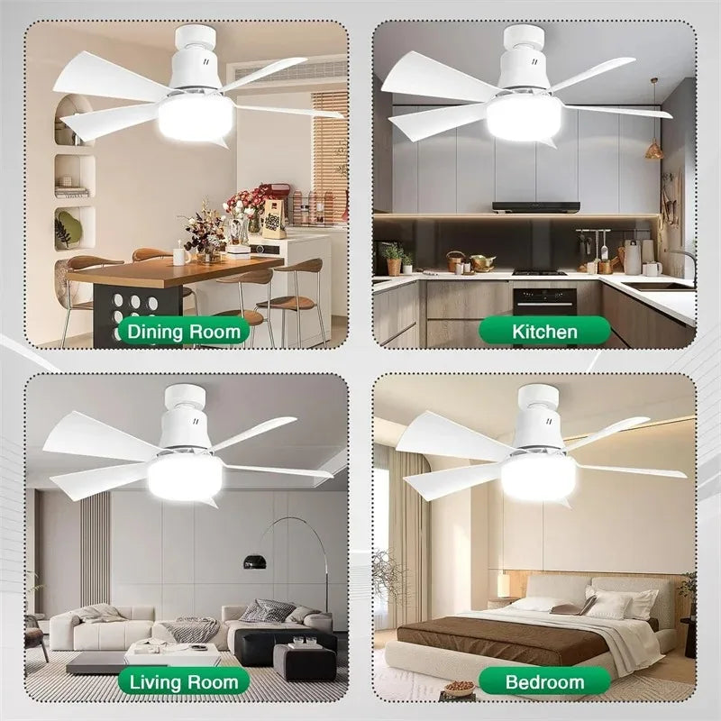 Modern LED Ceiling Fan Light with Remote Control | Dimmable LED Ceiling Fan Light Babs