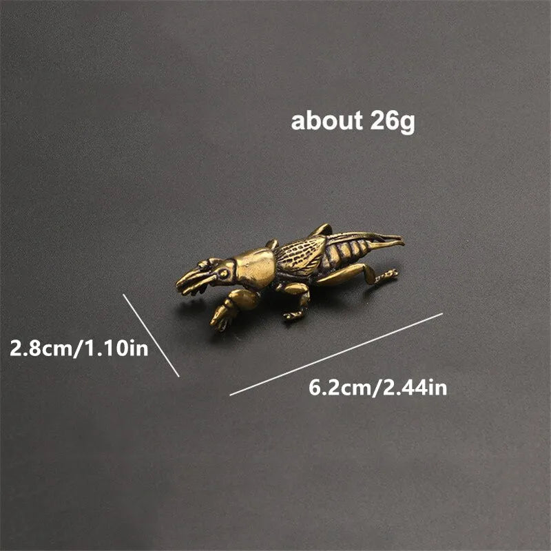 Pure Copper Cricket Figurine – Antique Brass Tea Pet Miniature Decor Copper Miniature Figurine Babs A