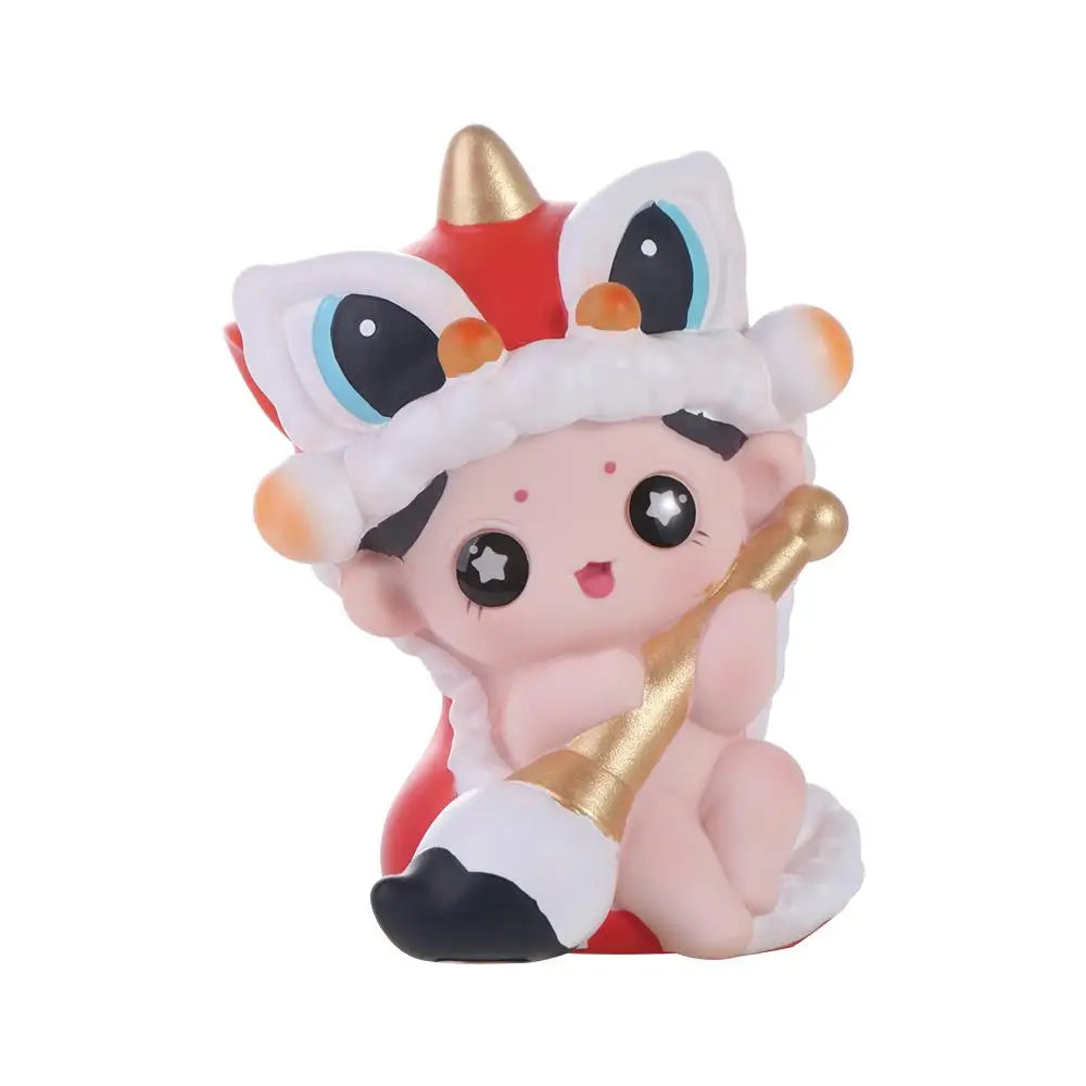 Chinese New Year Lion Dance Doll Ornament & Cake Topper Festive Figurine Ornament Babs D