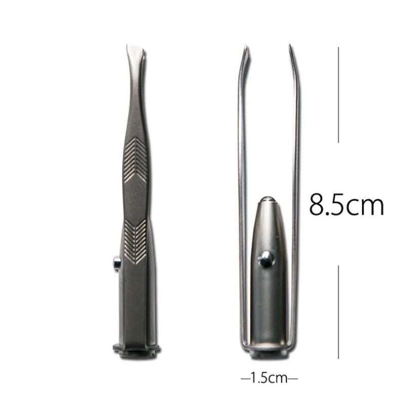 2-Pack LED Eyebrow Tweezers – Stainless Steel Grooming Tool LED Eyebrow Tweezers Babs