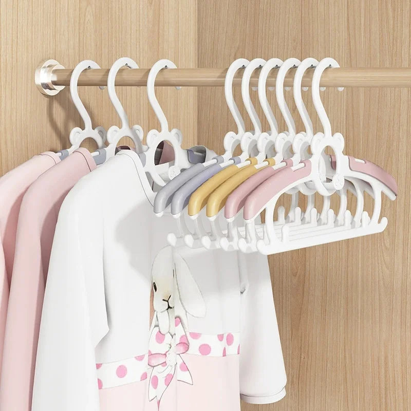 Adjustable Non-Slip Kids Clothes Hangers – Pink & Grey Kids Clothes Hangers Babs