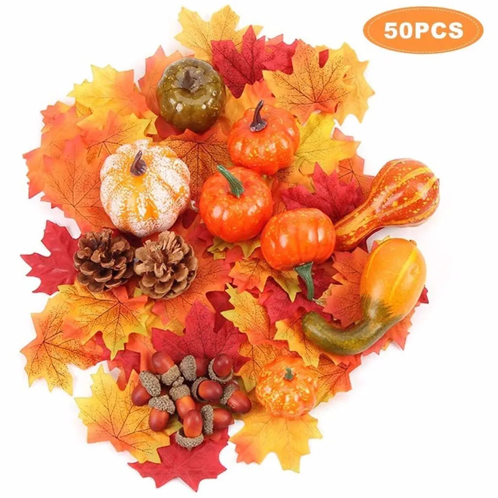 7pcs Artificial Foam Pumpkins – Halloween & Thanksgiving Décor Set Artificial Holiday Decor Babs C One Size