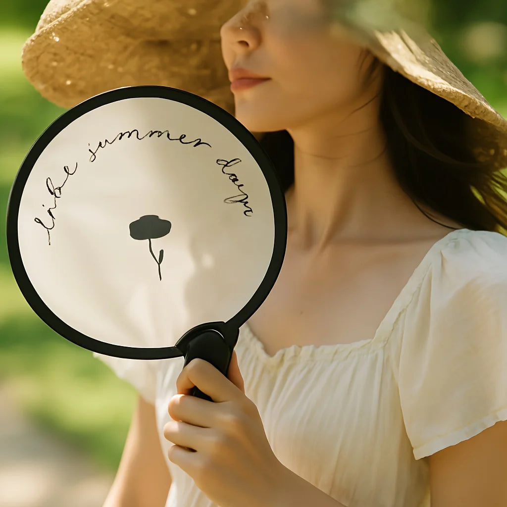 Portable Folding Hand Fan with Storage Bag | Summer Outdoor Folding Hand Fan Babs