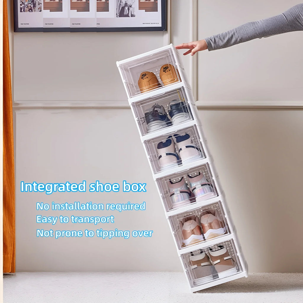 6-Layer Foldable Transparent Shoe Storage Box | Stackable Rack Shoe Storage Organizer Babs