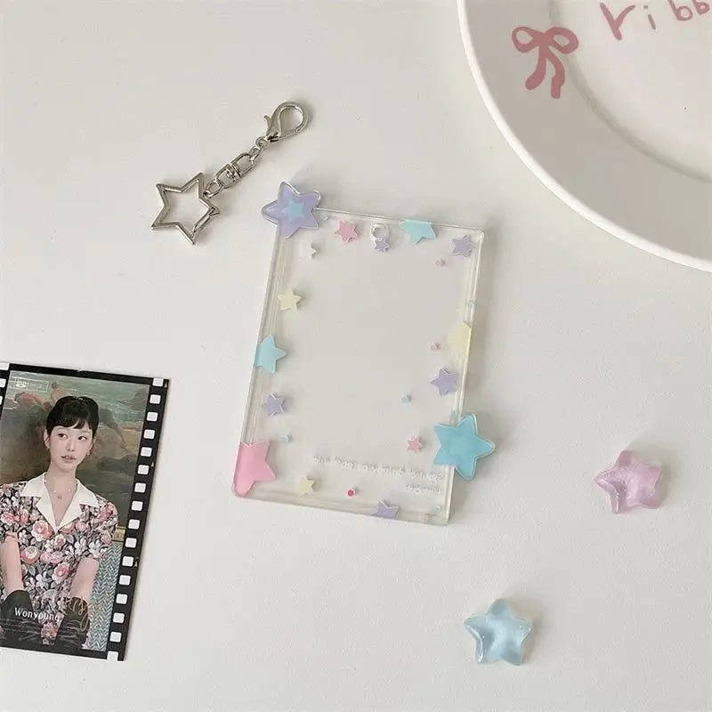 3" Colorful Star Photocard Holder Pendant | Card Organizer Photocard Holder Pendant Babs A6