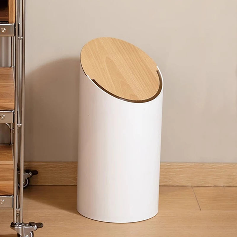 Luxury Round Trash Bin with Lid | Minimalist Wastebasket Luxury Trash Bin Babs