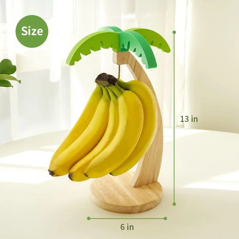 Wooden Banana Hanger Rack – Decorative Leaf & Hook Fruit Hanger Rack Babs