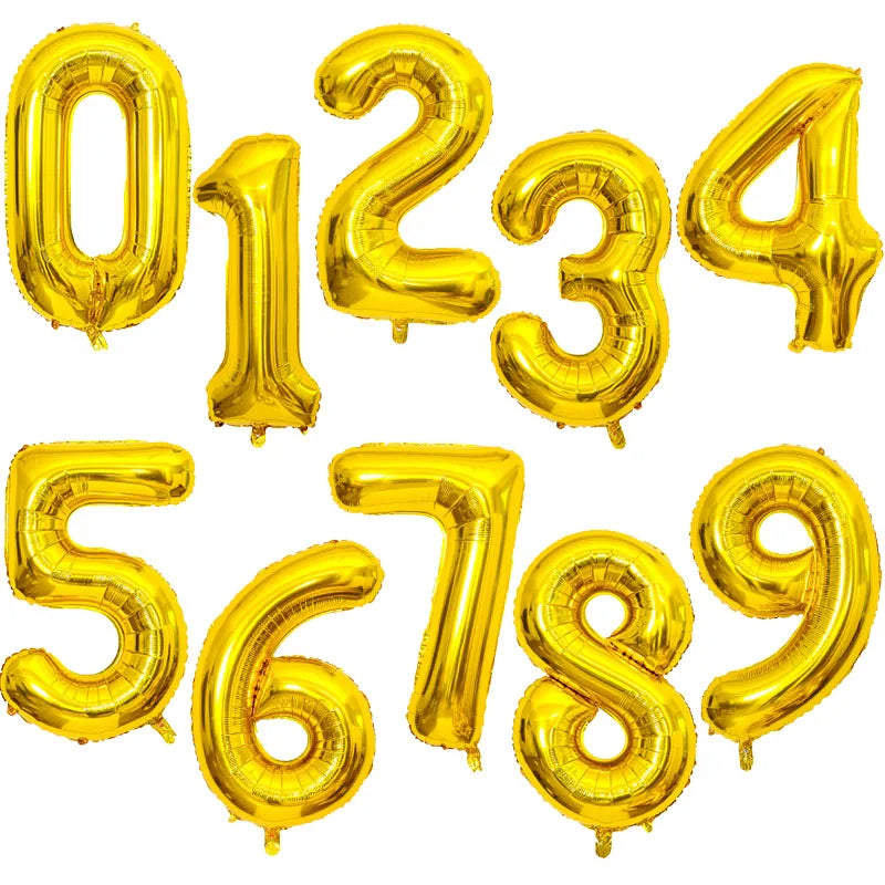 Giant Foil Number Balloons 32/40 Inch | Party Décor 0-9 Foil Number Balloons Babs Gold Number 3 32inch