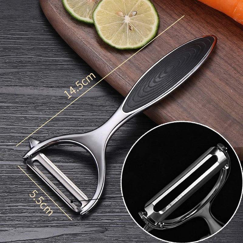 Stainless Steel Vegetable & Fruit Peeler – Non-Slip Handle Vegetable Peeler Babs Black-flat