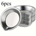 6-Piece Stainless Steel Paint Palette Set – Round Mixing Trays Paint Palette Set Babs 6pcs