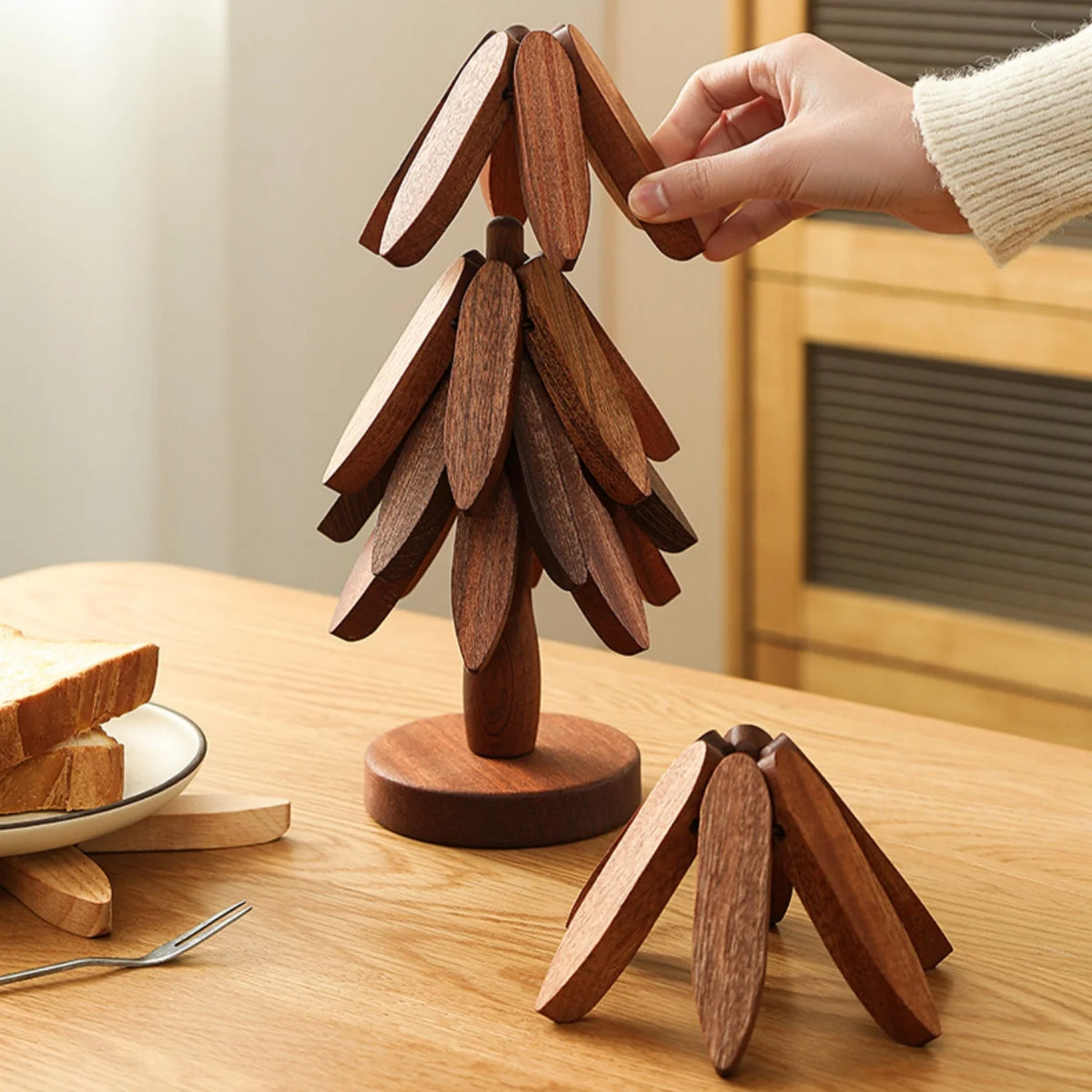 Tree-Shaped Bamboo Trivet – Collapsible Hot Pad for Dishes Bamboo Trivet Babs