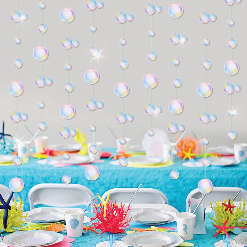 3M Mermaid Bubble Garland Banner | Ocean Party Decoration Party Hanging Banner Babs