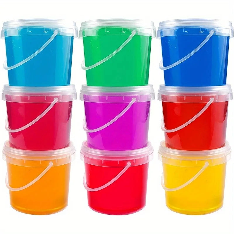 10-Pack Clear Slime Containers with Lids & Handles | DIY Slime Storage Containers Babs
