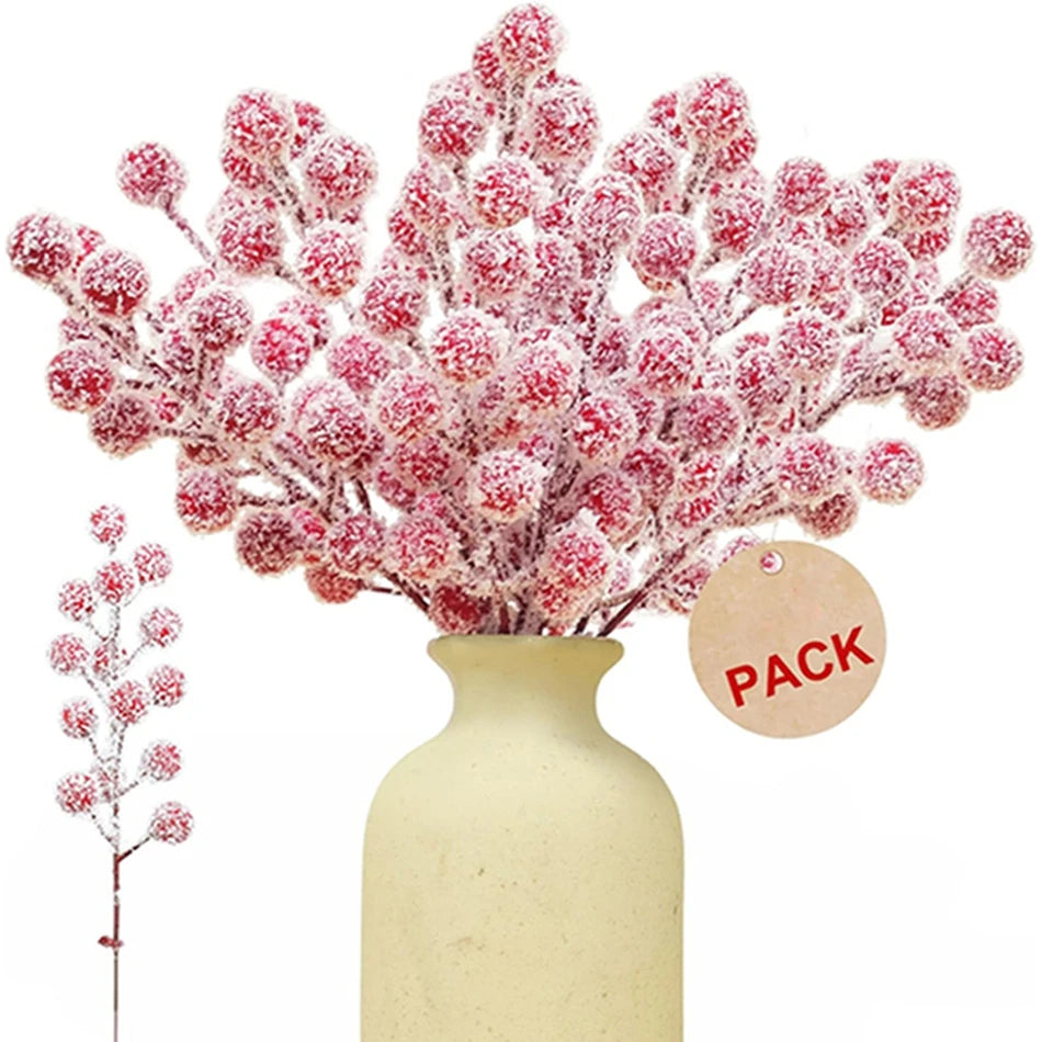 Artificial Holly Berry Branch Stems – Festive Home & Wedding Decor Artificial Plant Stems Babs