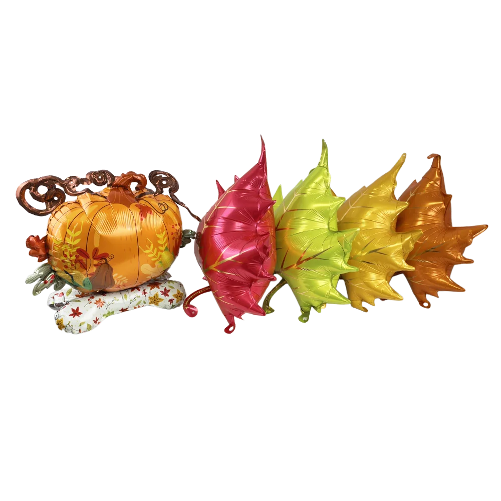 Thanksgiving Foil Balloons & Maple Leaf Banner Party Decor Party Balloon Decor Babs