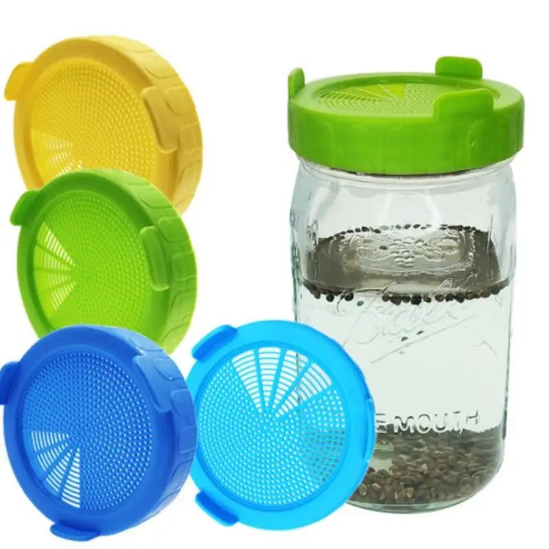 2-Pack Wide Mouth Jar Sprouting Strainer Lids for Mason Jars Sprouting Strainer Lids Babs