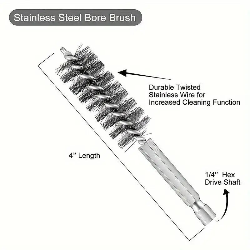 6-Piece Stainless Steel Wire Tube Brush Set – Deburring & Polishing Wire Tube Brush Set Babs