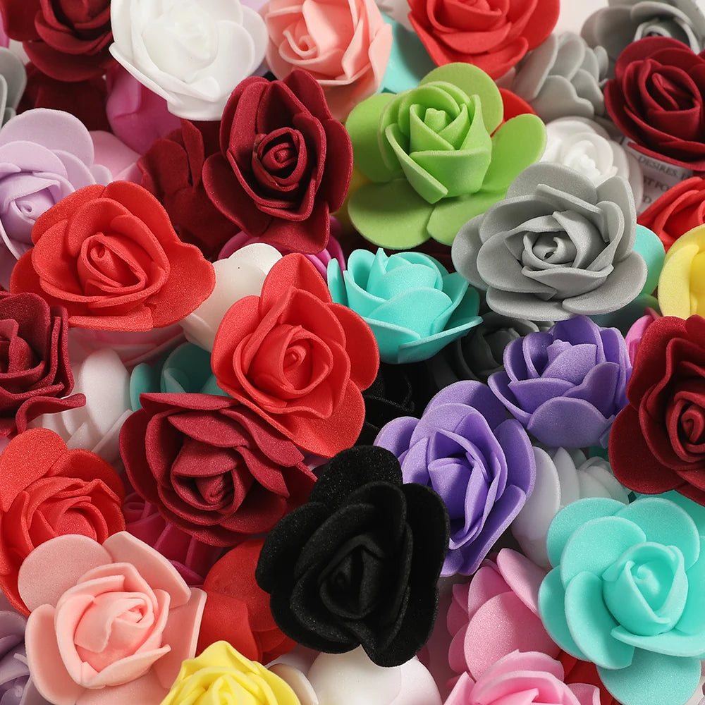 100/200Pcs Artificial Foam Rose Heads 4cm – Wedding & Home Décor Artificial Flower Heads Babs