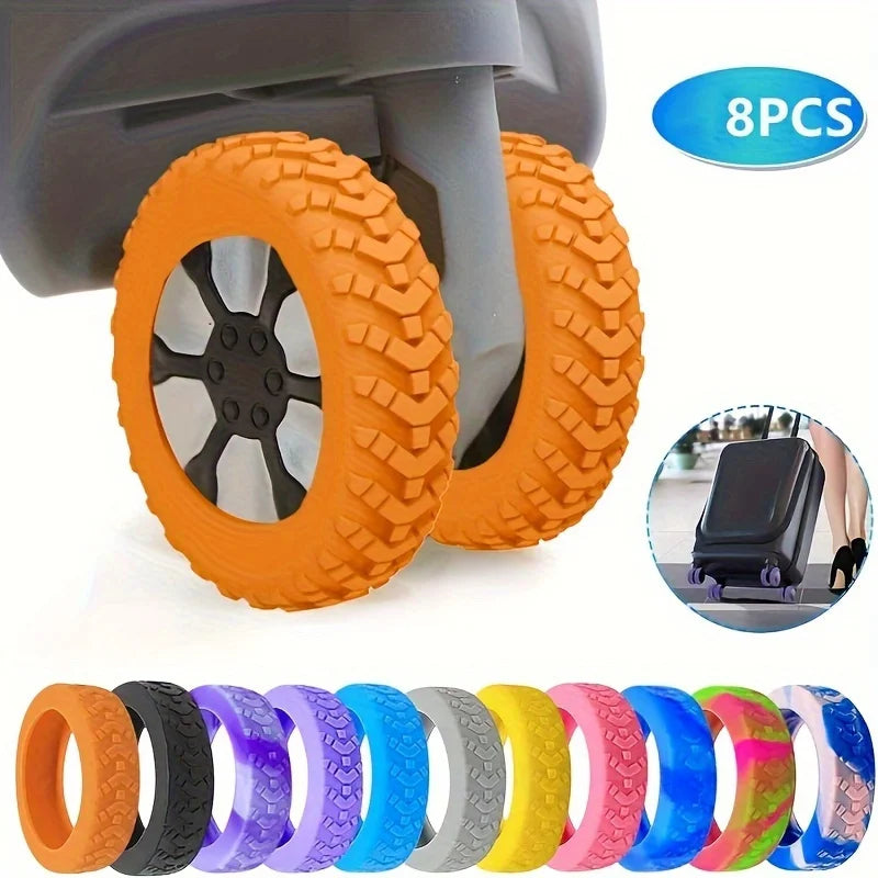 Silicone Luggage Wheel Covers 8-Piece – Noise Reducing Caps Luggage Wheel Covers Babs