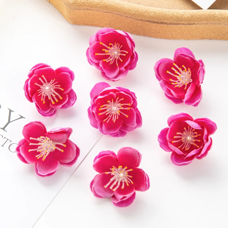 Artificial Silk Sakura Flower Heads – Wedding & Home Décor Artificial Flower Heads Babs Rose Red 20 pcs