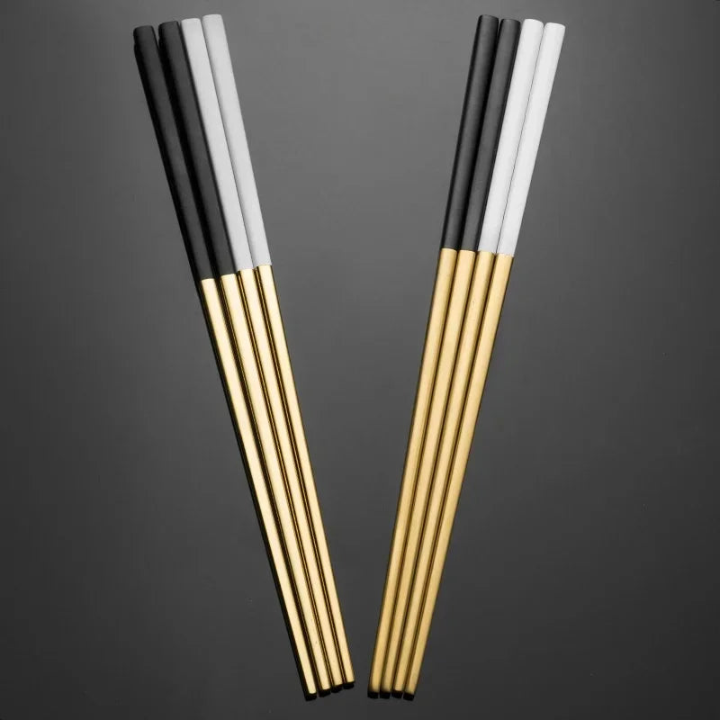 304 Stainless Steel Square Chopsticks – Gold, Rose & Colorful Stainless Steel Chopsticks Babs