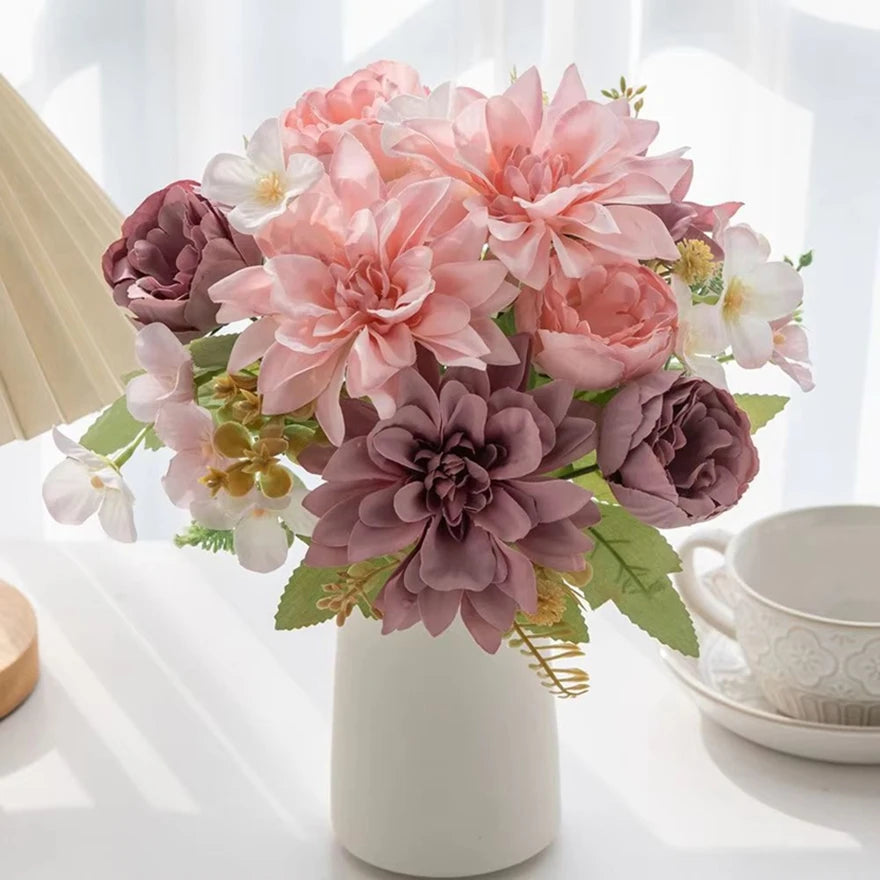 Silk Dahlia Peony Artificial Flowers – Wedding & Home Decor Artificial Silk Flowers Babs