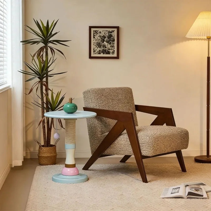 Modern Round Side Table | Minimalist Metal Coffee Table Round Side Table Babs
