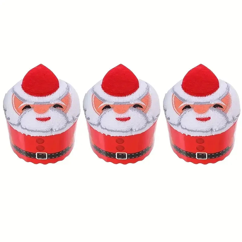 3-Pack Christmas Hand Towels – Santa, Snowman & Xmas Tree Holiday Hand Towels Babs 3Pcs A