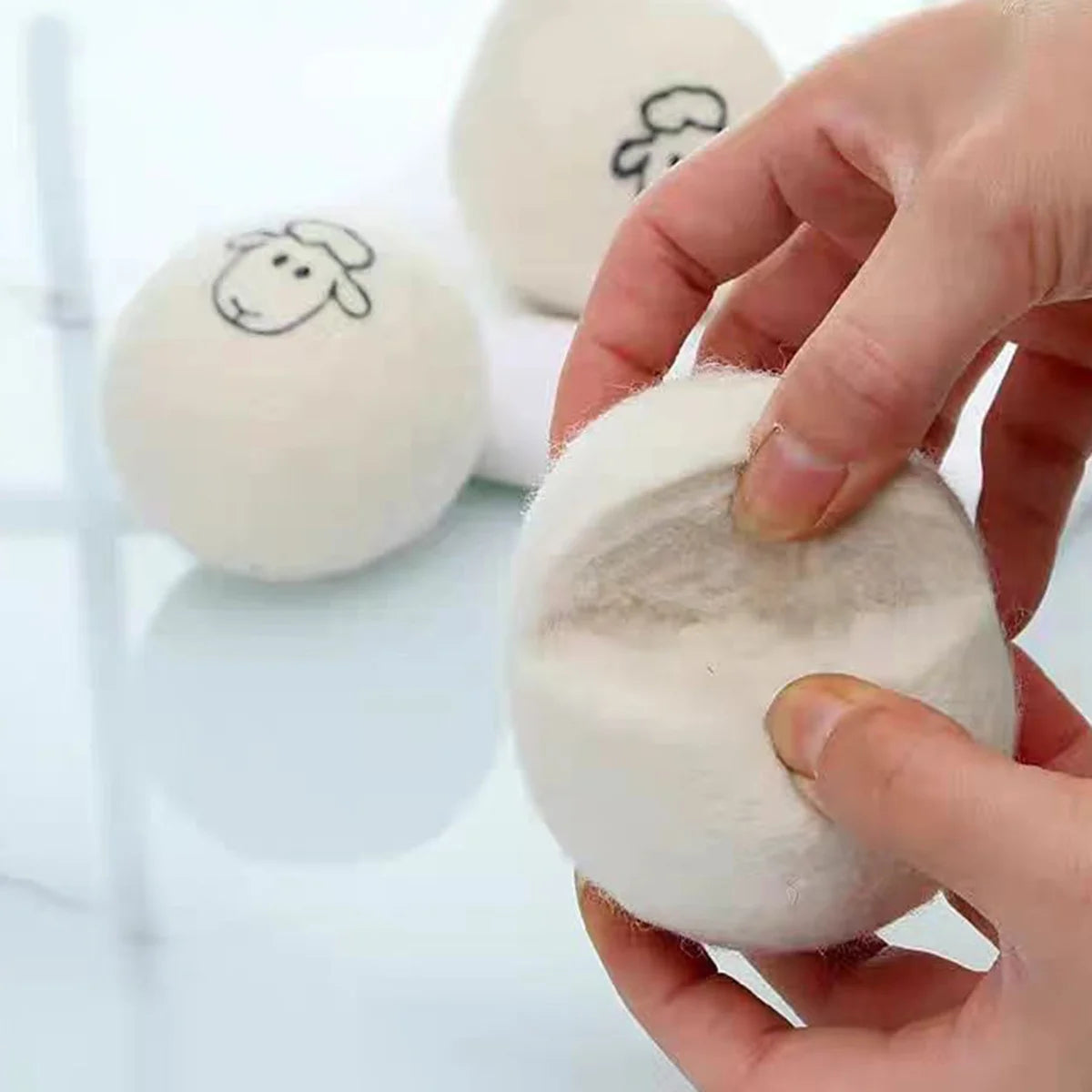 Wool Dryer Balls 3/6 Pack – Reusable Fabric Softener Felt Wool Dryer Balls Babs