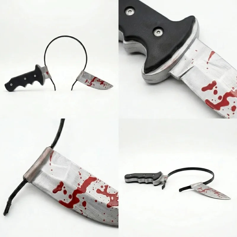 Halloween Fake Knife Headband – Scary Costume Prop Hair Hoop Costume Headband Prop Babs