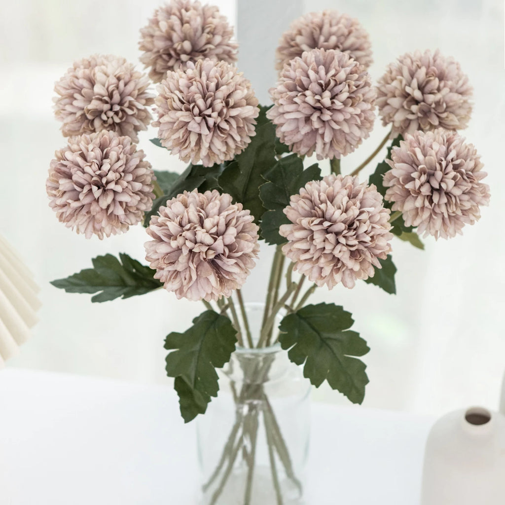 Silk Ball Chrysanthemum Artificial Flowers for Wedding & Home Artificial Silk Flowers Babs