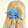 Geometric Skull Hair Stick & Barrette – Gothic Punk Accessory Gothic Hair Accessory Babs Blue