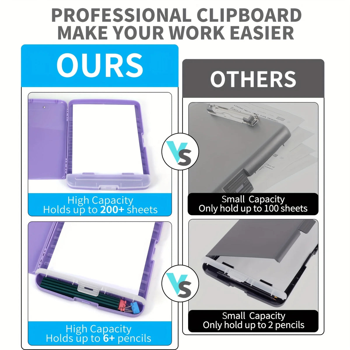 High Capacity Clipboard with Pen Holder – Document Organizer Clipboard Organizer Babs