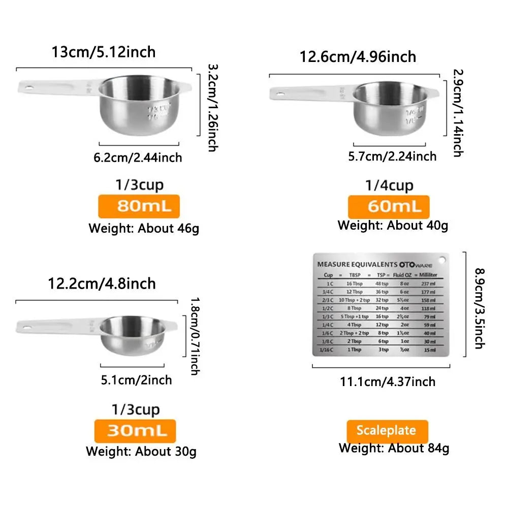 304 Stainless Steel Measuring Cups & Spoons Set – 7/15/16 Pcs Measuring Cups Set Babs