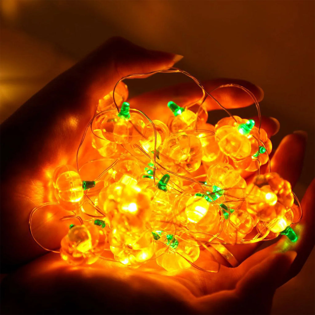 Halloween Pumpkin LED String Lights – 10/20/30 LED Battery LED String Lights Babs