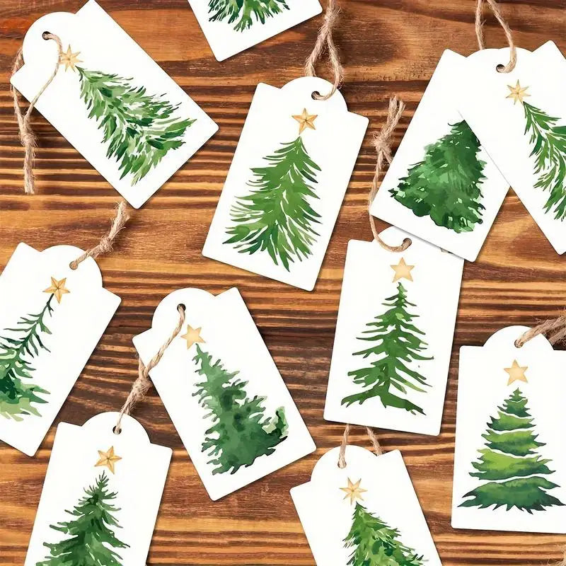 60pcs Christmas Ornament Tags with Hemp Twine | Holiday Gift Christmas Ornament Tags Babs