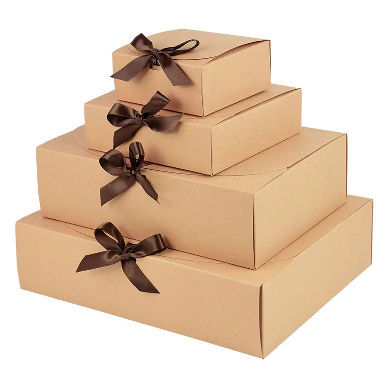 5-Pack Kraft Paper Gift Boxes – Wedding, Birthday & Holiday Gift Packaging Box Babs Kraft 31x25x8cm